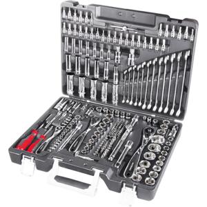 217 PCS SOCKET SET, 1/4’’, 3/8” AND 1/2’’ DRIVE, 3.5-32 MM WITH COMBINATION SPANNERS 8-19 MM 58217